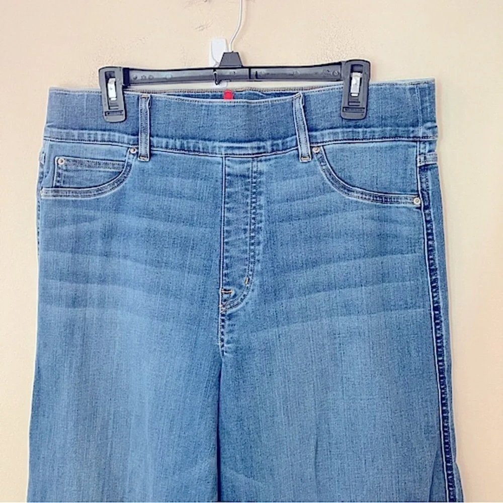 SPANX Shape Plus Size EveryWear Seamed-Front Wide Leg Cotton Denim Jeans Size 1X